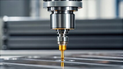 Fototapeta premium Automated Lubricant Injector for Industry Applications in Close-Up