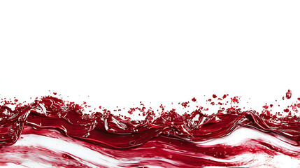Red liquid flowing and splashing