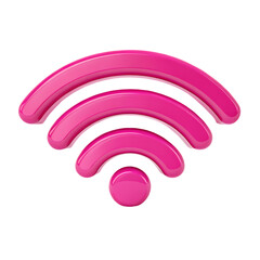 Pink glossy wifi symbol, internet connection