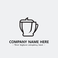 Cup illustration black and white for logo company vector image
