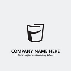 Cup illustration black and white for logo company vector image
