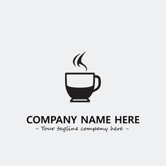 Cup illustration black and white for logo company vector image
