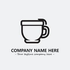 Cup illustration black and white for logo company vector image
