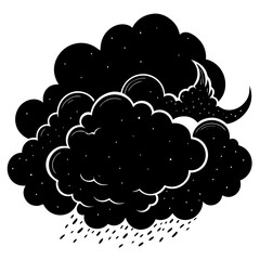 Cloudy Sky Silhouette Vector