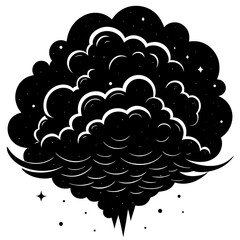 Cloudy Sky Silhouette Vector