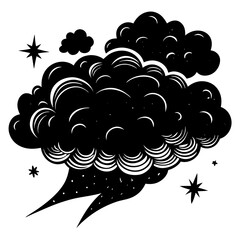 Cloudy Sky Silhouette Vector