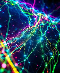 Fototapeta premium Cyberpunk Neon Synapse V2.0: Abstract Technology