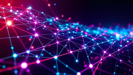 Fototapeta premium Cyberpunk Neon Grid - Futuristic Abstract Digital Art