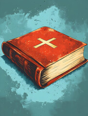 Red book with cross design