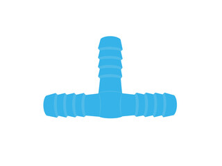 PVC faucet joint on white background