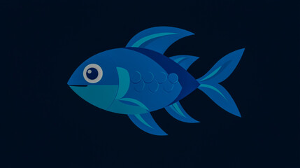 Obraz premium Minimalistic fish icon design, clean and modern illustration with simple lines and shapes