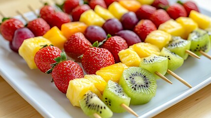 Colorful Fresh Fruit Skewers &ndash; Healthy Party Snack Idea