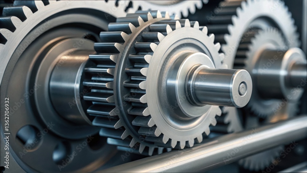 Aufkleber Close-up View of Gears Inside an Automated Machine System