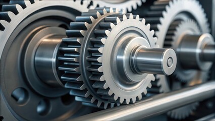 Close-up View of Gears Inside an Automated Machine System