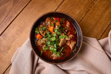 Homemade Beef Stew with Vegetables and Herbs