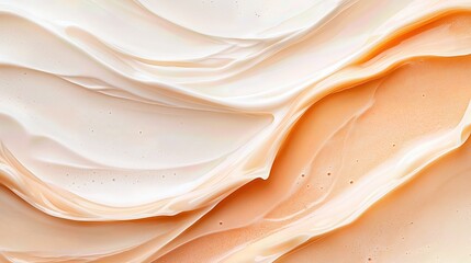 Obraz premium Creamy Swirls: Abstract close-up of luxurious cream or lotion, its smooth textures and subtle color variations creating a sense of elegance and nourishment.