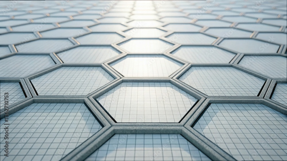 Aufkleber Abstract Integration of Hexagonal Patterns with Light Reflection