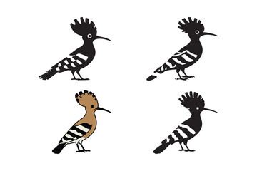 Hoopoe Bird Silhouette Vector Set Stylish Avian Illustration  © Laboni