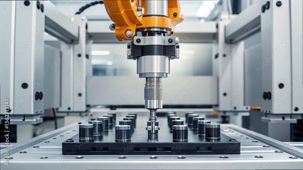 Aufkleber Precision Robot Arm Adjusting Screws in Industrial Setting
