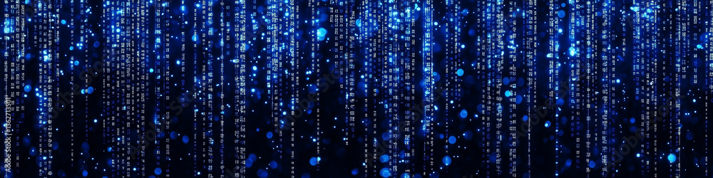Poster blue binary data cyberspace background