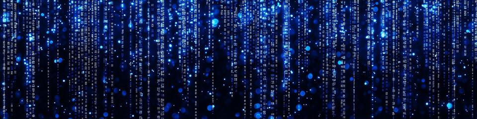 Blue binary data cyberspace background