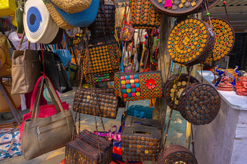 Indians Traditional Ikat pattern Embroidered handmade bags & Jodhpuri bags with aesthetic designs,...