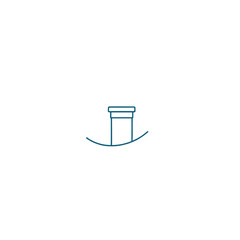 Minimalist line drawing of a factory smokestack symbolizing industrialization