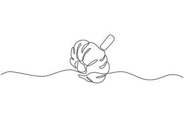 Obraz premium Single line draw design vector graphic illustration, Continuous one line drawing whole healthy organic garlic for plantation logo identity. Fresh cuisine seasoning concept for vegetable icon.