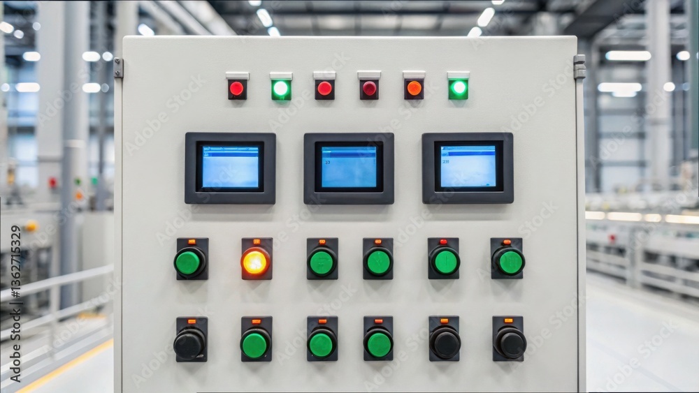 Poster Control Panel with Sensors and Indicators for Monitoring Systems