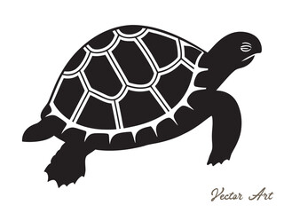 Sea turtle vector design, Sea turtle black silhouette on white background