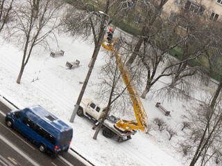 The Architecture backgrounds. Aerial platform.