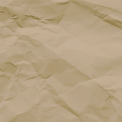 Crumpled brown kraft paper texture with realistic wrinkles and folds, ideal for eco themed designs, backgrounds, packaging mockups, and vintage style graphics.Vector illustration
