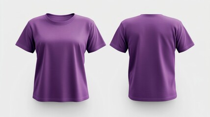 Purple Women's T-Shirt Mockup - Front and Back Views