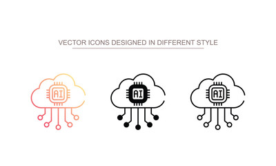 Ai Cloud icon design with white background stock illustration