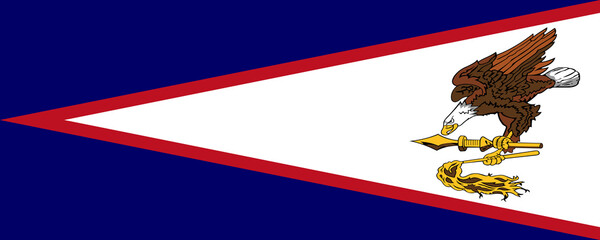American Samoa flag waving against a clear blue sky showcasing its unique design and colors