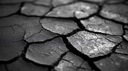 Fototapeta premium Close-Up Texture of Dry, Cracked Earth Surface Abstract Background
