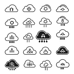 Obraz premium クラウドセキュリティアイコンセット｜Cloud Security Icon Set