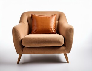 Comfortable and cozy chair in white background 