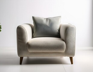 Comfortable and cozy chair in white background 