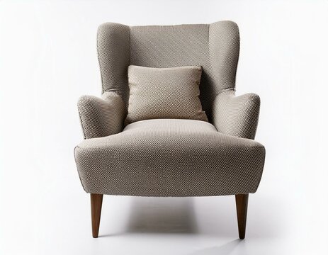 Comfortable and cozy chair in white background 