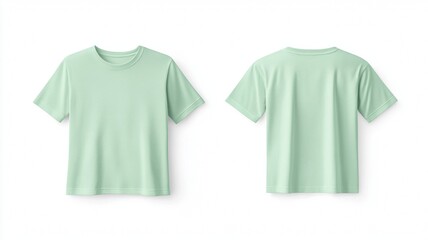 Naklejka premium Mint Green T-Shirt Mockup (Front and Back)
