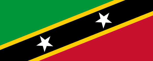 Flag of Saint Kitts and Nevis displaying vibrant colors and symbols of national identity