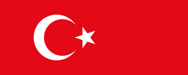 Flag of Turkey waving proudly in a bright blue sky during a cultural celebration in a vibrant town square