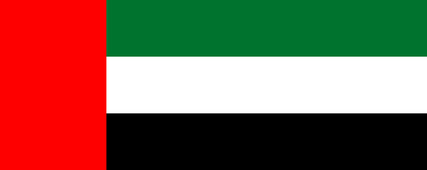 National flag of the United Arab Emirates displayed prominently with vibrant colors and distinct patterns