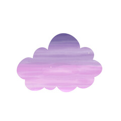 夜空の色のシンプルな雲　水彩風