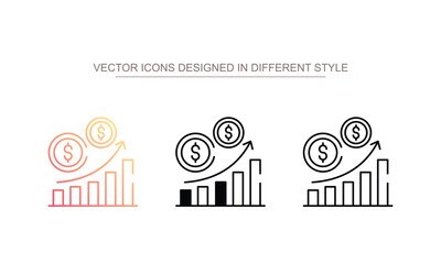 Money Growth icon design with white background stock illustration
