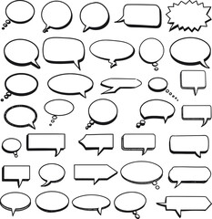 Collection of Various Style Speech Bubble Icons