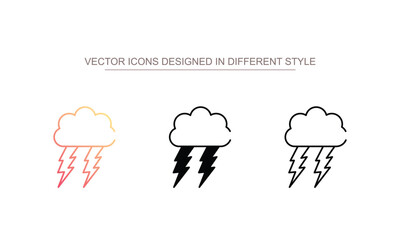 Thunder icon design with white background stock illustration