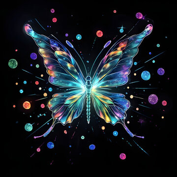 Colorful Butterfly with Sparkles