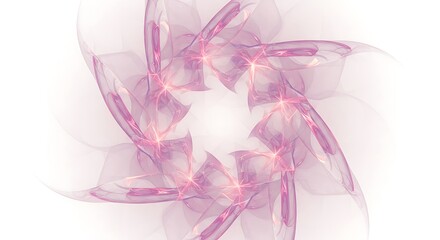 Obraz premium Abstract Pink Floral Fractal Design: A Serene Whirlwind of Delicate Petals